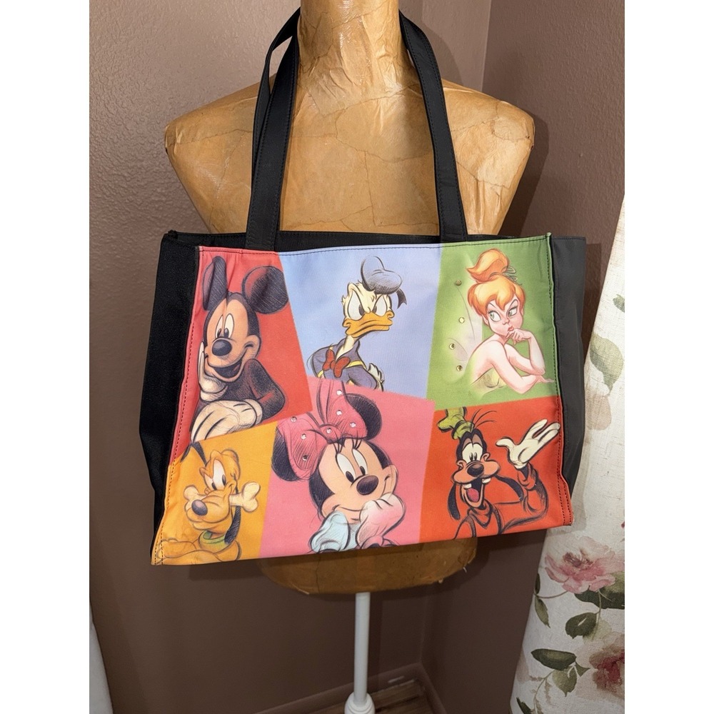 Mickey & Friends Disney Store Purse/Tote Sturdy Hard Bottom W/Rhinestone Accents
